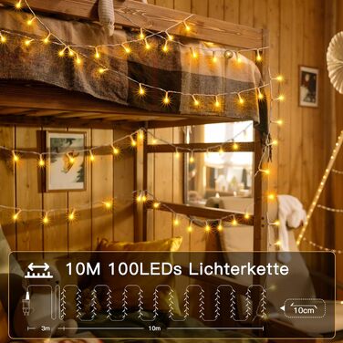 Світлодіодна гірлянда Ollny 500 LED (10м), водонепроникна IP44 для вулиці та дому, з вилкою
