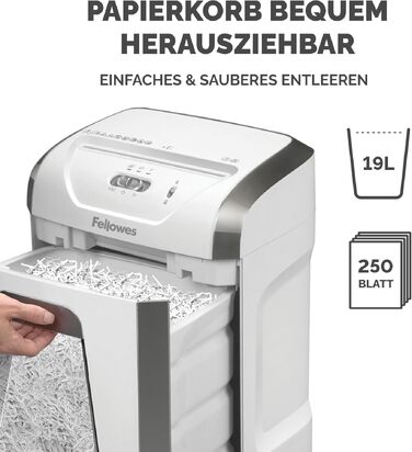 Шредер Fellowes FS-12C Premium Bundle: знищувач документів формату P4, 12 листів, для офісу та дому, білий