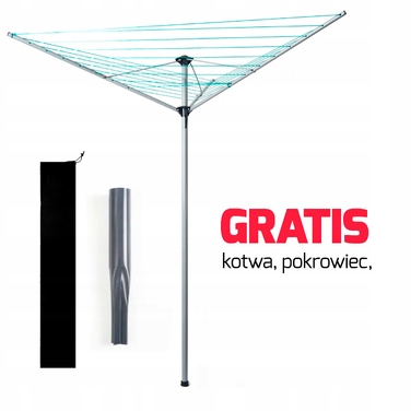 Садова сушарка для білизни Promis триосьова з чохлом, 40 м, 179-182 см
