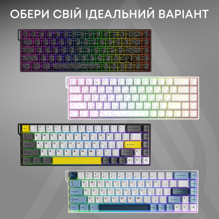 Ігрова магнітна клавіатура Ajazz AK680 V2 Ice Island Magnetic Switch (AK680-V2-I-BGY)