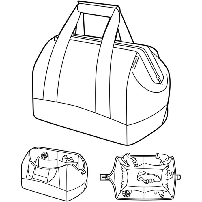 Дорожня сумка Reisenthel Allrounder L з великою косметичкою Toiletbag XL, горошок