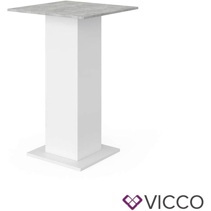 Стіл обідній Vicco Rodeo, бетон/білий, 70x70 см, квадратний