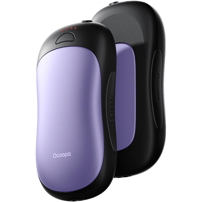 Електричні грілки для рук OCOOPA 2 шт. 10000mAh, Powerbank USB, багаторазові, 4 режими нагріву, до 58°C, подарунок для чоловіків, для гольфу, полювання та кемпінгу, UT3 PRO (Чорний_ фіолетовий)