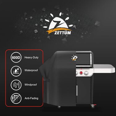 Водонепроникний чохол для гриля Zettum Heavy Duty для Weber Genesis II (E-310, E-330, S-310, S-330, S-335, S-340), ПУ-покриття, 147x63x113 см