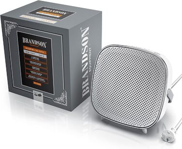 Керамічний обігрівач Brandson 1000/1500 Вт для ванної, енергоощадний, тихий, швидкий обігрів, 2 режими, термостат, захист від перегріву