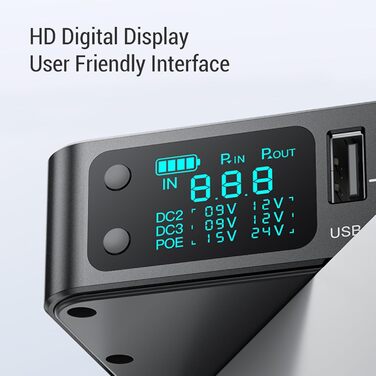 UPS Mini DC з акумулятором 18000mAh для роутера, камери, модему. LED дисплей, 5V/9V/12V, портативний