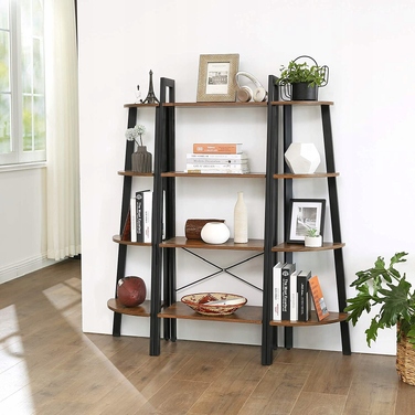 Стелаж MUFART, 56 x 137,5 x 34 см, чорний з відтінками коричневого