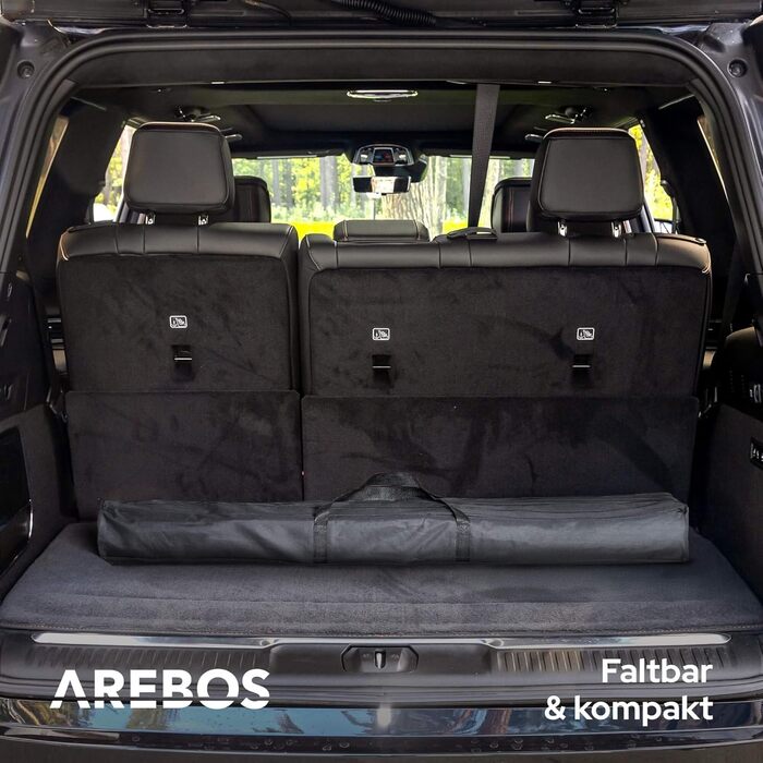 Складаний кемпінговий стіл Arebos 120 x 70 см, регульована висота 58-78 см, чорний, з сумкою для перенесення — для пікніка, саду та гриля
