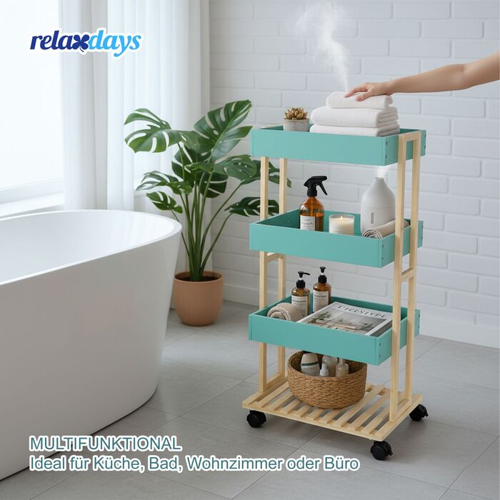 Сервісний столик Relaxdays на 4 ярусах з бамбука