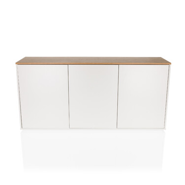 Сервант KELO S 160x40x76 см, 3 дверцята, білий/дуб hjh LIVING