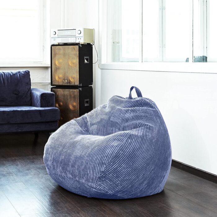 Чохол для крісла-мішка Green Bean Square XL 90x110 см, червоний, корд, без наповнювача, м'який, міцний, з внутрішнім мішком, праний, для дому
