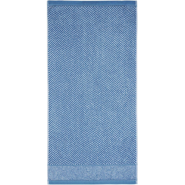 Набір рушників herzbach home 100% бавовна, синьо-білі, 2 шт 70x140 см, махрові для душу, з візерунком