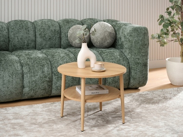 Круглий кавовий столик Mebel-Partner, 60 x 60 x 45 см, дуб