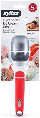 Ложка для морозива Zyliss E980128, 18.5 см, червона - для морозива, сорбету, пюре. Гарантія 5 років