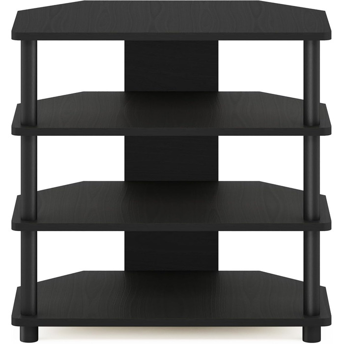 ТВ-тумба Furinno з 4 полицями, чорна, дерево, 37×60×59 см