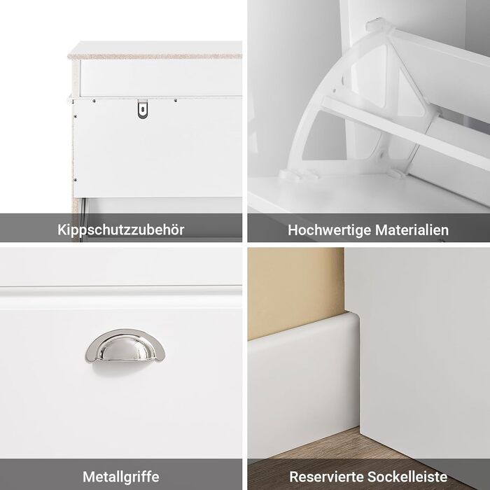 Шафа для взуття SoBuy з шухлядою та гачками, 8 пар, блакитна, MDF, 54x24x82 см – FSR78-B