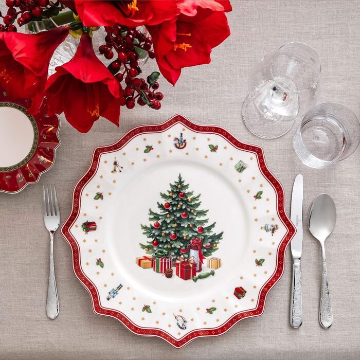 Набір столових приборів Villeroy & Boch Toy's Delight 30 предметів, сріблясто-платиновий, нержавіюча сталь, для 6 осіб, з різдвяними мотивами