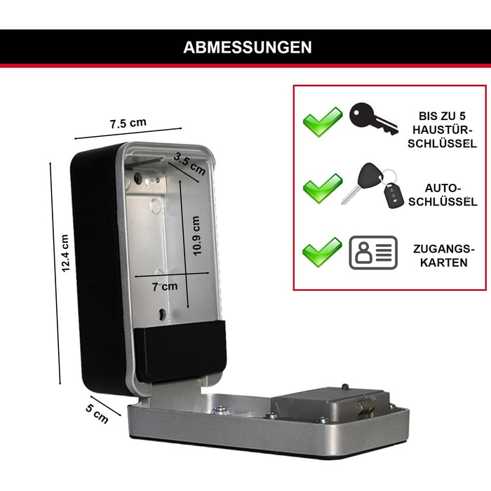 Ключниця Master Lock з кодовим замком для настінного монтажу, середнього розміру, вологозахищена для зовнішнього використання (комплект з кріпленням)