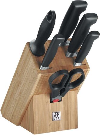Набір ножів Zwilling 7-Piece, FRIODUR, з точильним каменем та ножицями, світло-коричневий