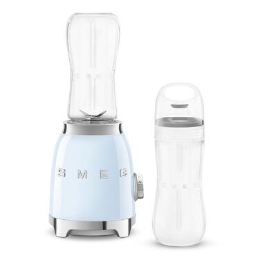Блендер стаціонарний Smeg PBF01CREU Компактний, 300 Вт, 2 швидкості, небесно-блакитний + 2 пляшки 600 мл