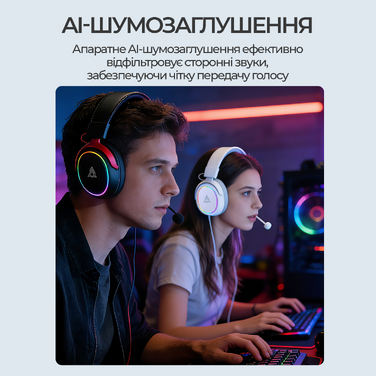 Бездротова ігрова гарнітура Ajazz AHM10 Max White (AHM10-MAX-W)