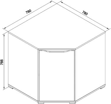Кутова комод Vicco Ruben, білий, 78x77 см, сучасний дизайн