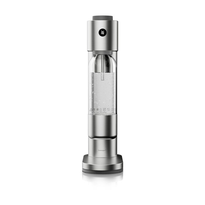Автоматичний сифон для води WMF Element One зі сталі, газифікатор води з 3 рівнями насичення, сріблястий