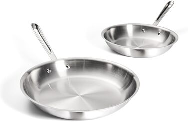 Набір сковорідок All-Clad D3, нержавіюча сталь, 25.4 см та 30.5 см (10-Inch & 12-Inch), сріблястий