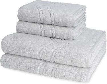 Набір рушників Ross Cashmere Feeling 4 шт: 2 для рук, 2 банних, хром