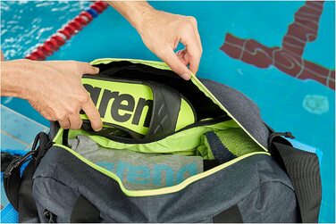 Сумка Arena Team Duffle 25 л для спорту, плавання і подорожей, з відділенням для вологого одягу, знімним плечовим ременем, чорна