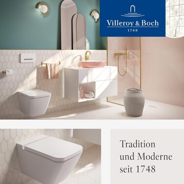 Сидіння для унітаза Villeroy & Boch Subway D-подібне, з мікроліфтом SoftClose, білий глянцевий (Alpin), Duroplast, 9M55S101