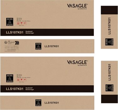 VASAGLE книжкова шафа з 14 полицями, металевий каркас, для вітальні, кабінету, офісу, індустріальний дизайн, 24x158x166 см, чорне дерево