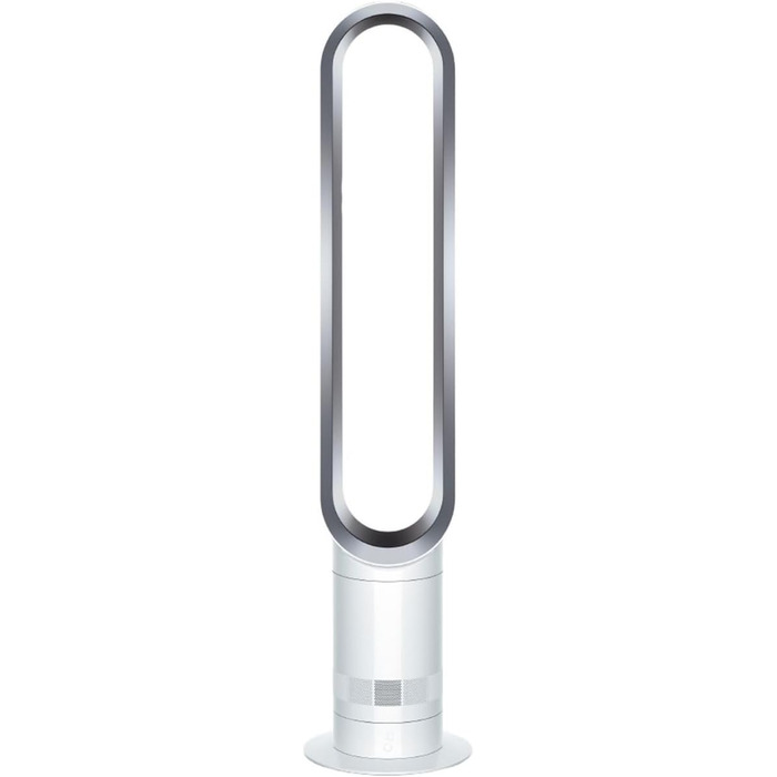 Dyson Cool AM07 Тихий турбовентилятор 100 см з пультом, енергозберігаючий, 9 годин таймер, для спальні, 10 швидкостей, білий/сріблястий