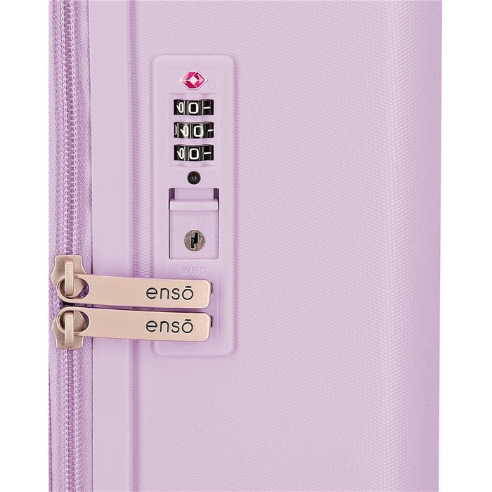 Кабінний чемодан Enso Annie Lila 40x55x20 см, жорсткий ABS, TSA-замок, 37 л, 2,74 кг, 4 подвійні колеса, ручна поклажа, розширюваний, бузковий