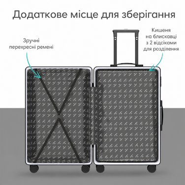 Середній валізний чемодан Voyagoux 71 л, жорсткий ABS, TSA-замок, 4 колеса, чорний, 27x41x67 см, легкий ручний багаж