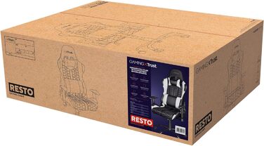 Ігрове крісло Trust Gaming GXT 708W Resto, біле, 360° обертання, знімні подушки, регульована висота, офісне крісло для комп'ютера