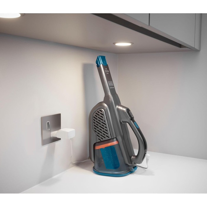 Акумуляторний ручний пилосос BLACK+DECKER Dustbuster BHHV320J, 12В, 25AW, циклонна технологія, без мішка, з висувною щілинною насадкою, титаново-синій