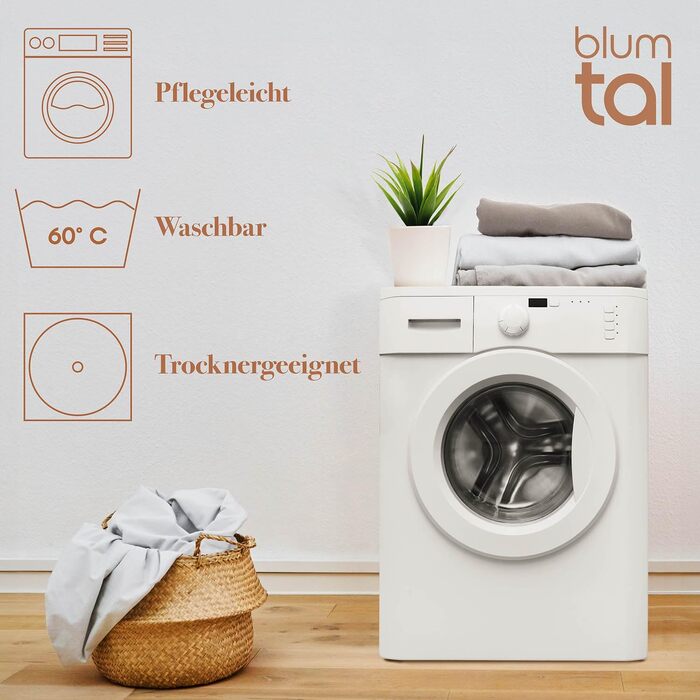 Комплект постільної білизни Blumtal Stone Washed з льоноподібної бавовни, 4 предмети (2 підковдри 135x200 см, 2 наволочки 80x80 см), колір Taupe, сертифікат Oeko-TEX