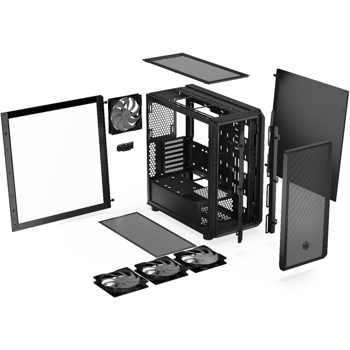 Комп'ютерний корпус ENDERFY Arx 700 ARGB ATX, 4x 140 мм ARGB вентилятори, Mesh, підтримка водяного охолодження 360 мм, ігровий корпус