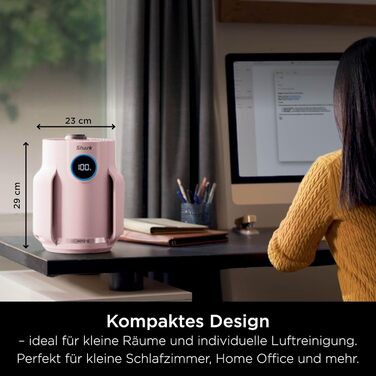 Повітряний фільтр Shark NeverChange HP150EU: для кімнат до 60 м², HEPA-фільтр на 5 років, уловлює 99,97% алергенів, авто-режим, тиха робота, LED-дисплей, білий