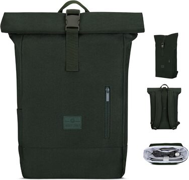 Рюкзак Johnny Urban Robin Medium, темно-зелений, 15 л, водостійкий, для ноутбука, унісекс, для університету, бізнесу, велосипеда, екологічний