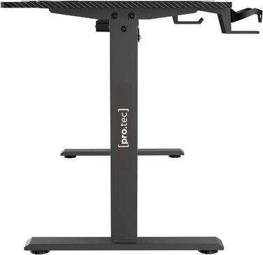 Електричний стіл pro.tec Stryn 140x60 см, регульований по висоті, чорний, з пам'яттю положень, робочий стіл для офісу 72-117 см