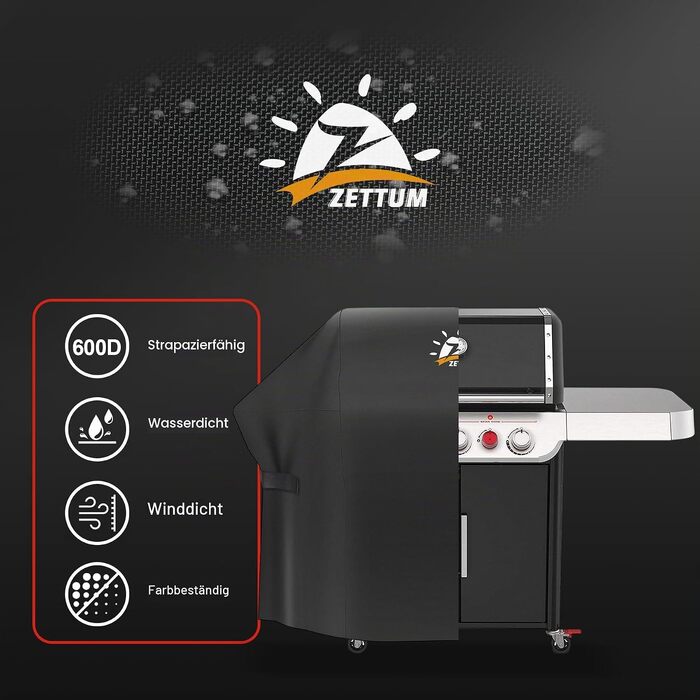 Водонепроникний захисний чохол для гриля Zettum для Weber Genesis II (E-310, E-330, S-310, S-330, S-335, S-340), Heavy Duty PU, 147x63x113 см