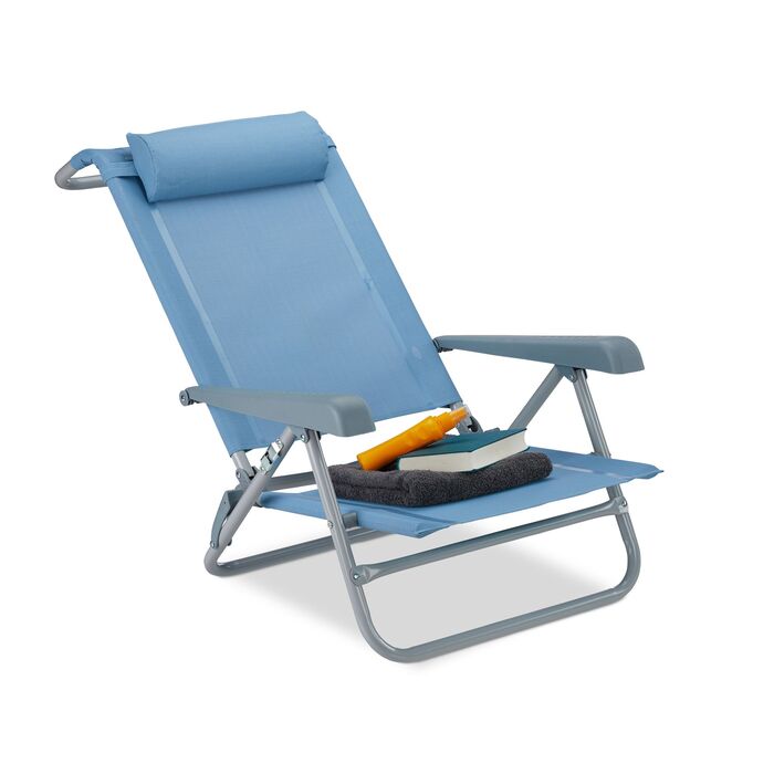 Розкладний шезлонг Relaxdays з подушкою для шиї