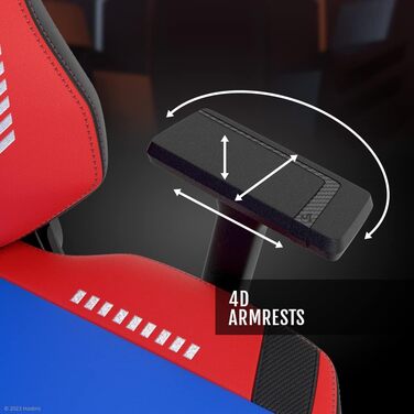Ігрове крісло NITRO CONCEPTS X1000 Transformers Optimus Prime, ергономічне, з регульованими підлокітниками, поперековою підтримкою, PU-шкіра, червоно-синє, розмір XL