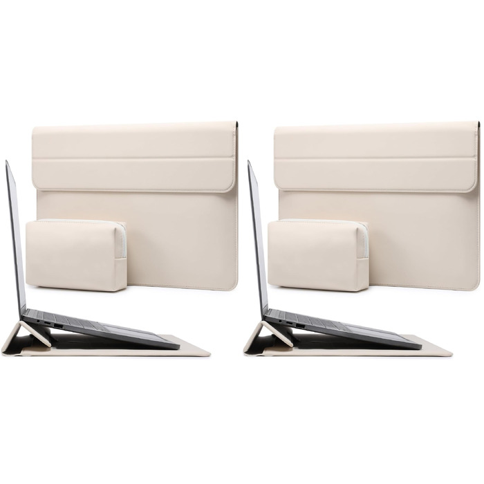 Чохол-сумка для MacBook 13 дюймів HYZUO з підставкою, шкіряний, коричневий (набір 2 шт.)