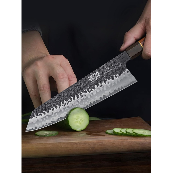 Японський ніж Santoku HOSHANHO 18 см з високоякісної сталі, кухонний ніж для професіоналів та дому, зручна ручка, подарункова коробка