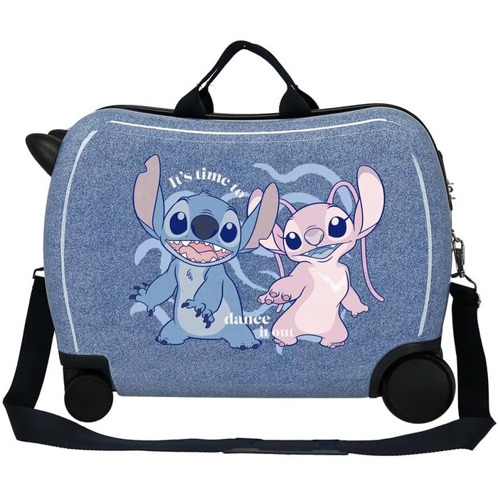 Дитяча валіза Disney Stich Dance it out, жорсткий ABS, 50x38x20 см, 34 л, 1,8 кг, 2 колеса, синя