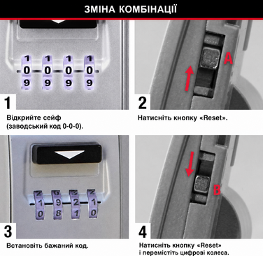 Сейф для ключів Master Lock з підсвічуванням кодових коліс, настінний вуличний ключ-бокс (12.6 x 7.2 x 5.2 см)
