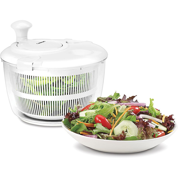 Салатниця-сушарка Cuisinart CTG-00-SAS велика 5л, біла - для миття, віджимання та сушіння салату, фруктів та овочів